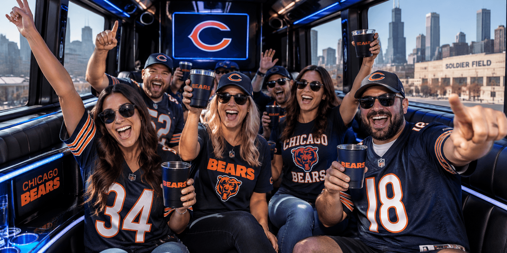 Chicago Bears Party Bus Transportation
